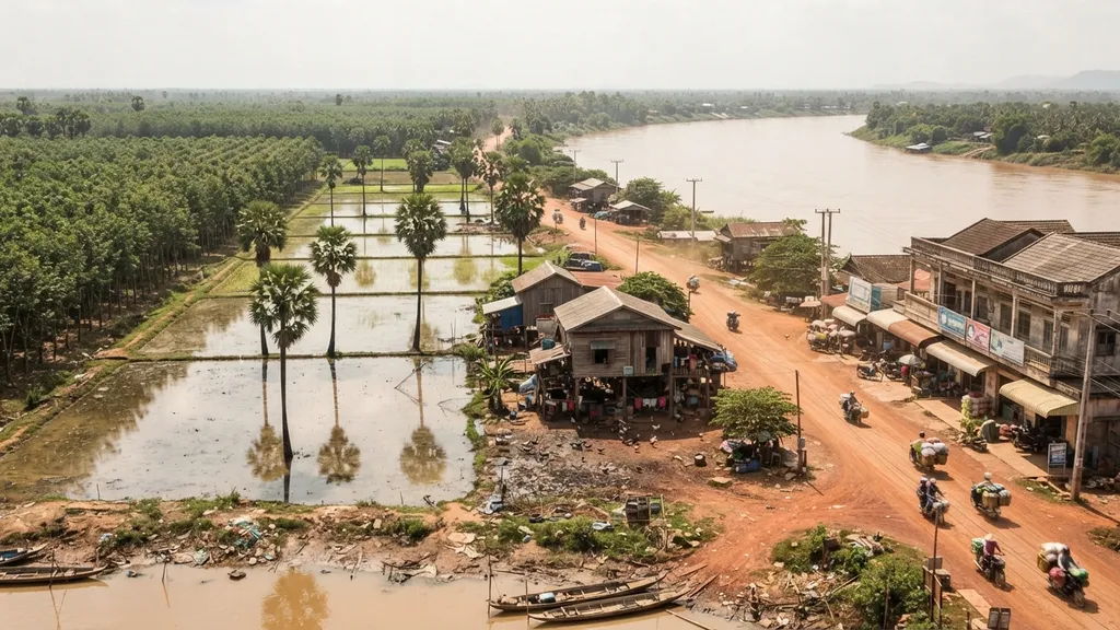 The AI-generated scene for 2026-07-27, depicting Kampong Cham, Cambodia.