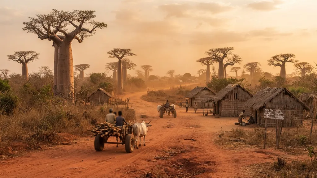 The AI-generated scene for 2026-07-29, depicting Morondava, Madagascar.