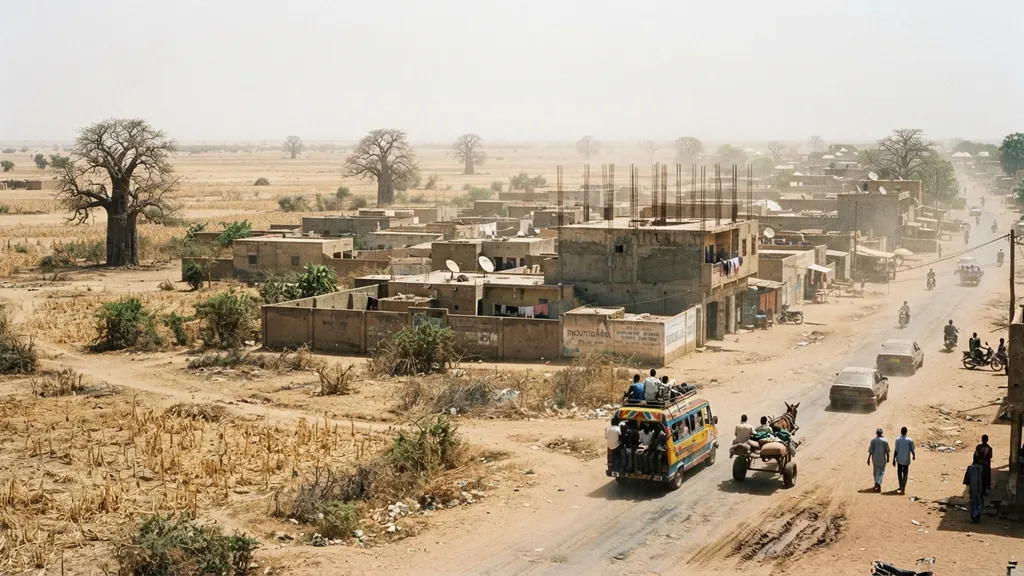 The AI-generated scene for 2026-07-31, depicting Thies, Senegal.