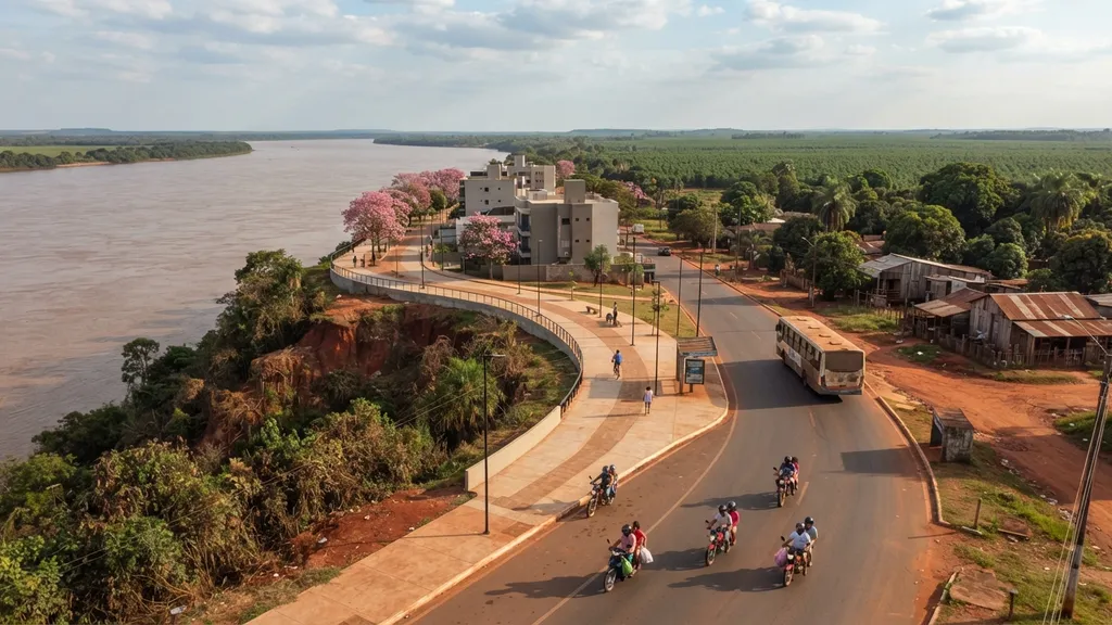The AI-generated scene for 2026-08-08, depicting Encarnacion, Paraguay.