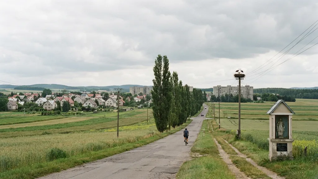 The AI-generated scene for 2026-08-29, depicting Lomza, Poland.